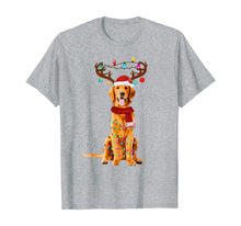 Load image into Gallery viewer, Cute Golden Retriever Christmas Lights Reindeer Pajamas T-Shirt