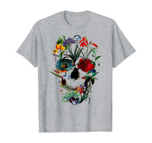 Load image into Gallery viewer, Flower skull tree skull floral skull woman t-shirt