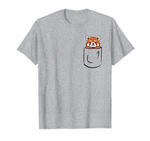 Load image into Gallery viewer, Cute Red Panda In Pocket T-Shirt, Red Panda Tee Gift For Kid
