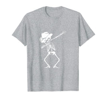 Load image into Gallery viewer, Dabbing Skeleton T-shirt Cowboy Hat Skull Shirt Dance Move