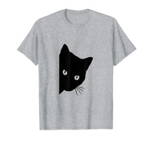 Load image into Gallery viewer, Peeping Black Cat Tshirt, Peeking Kitten Tee, Gift Idea