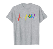 Load image into Gallery viewer, LGBT Rainbow Heartbeat T-shirt Gay and Lesbian Pride