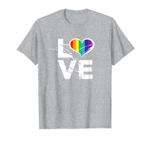 Load image into Gallery viewer, Love Heart Rainbow LGBT Pride LGBTQ T Shirt Gay Lesbian Gift