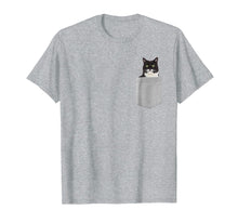 Load image into Gallery viewer, Cat in Your Pocket Tuxedo t shirt shirt