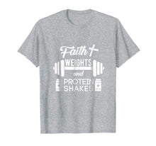Load image into Gallery viewer, Faith Weights Christian Gym Humor Exercise Workout Shirt