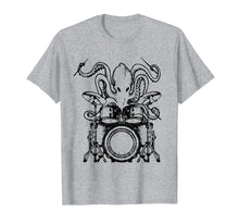 Load image into Gallery viewer, Drummer Octopus T-Shirt - Funny Drumming Drums Metal Shirt