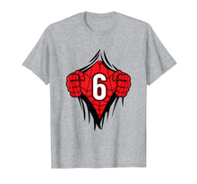 Load image into Gallery viewer, Boys Superhero Comic Birthday Shirt 6 Year Old Cartoon