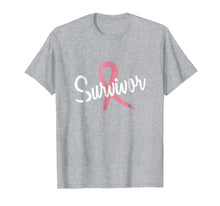 Load image into Gallery viewer, Breast Cancer Survivor T-Shirt Pink Ribbon Gift Tee