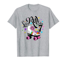 Load image into Gallery viewer, Lets roll into 7 Birthday. Unicorn, Roller skate T-shirt.
