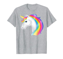Load image into Gallery viewer, Magical White Unicorn Lovely Rainbow Mane T-Shirt