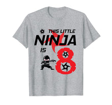 Load image into Gallery viewer, 8th Birthday Ninja Party 8 Year Old Birthday Shirt for Kids
