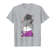 Load image into Gallery viewer, Kawaii Cat Pile Anime T-shirt - Asexual Pride Flag Kittens