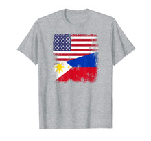 Load image into Gallery viewer, Half Filipino Flag T-Shirt | Vintage Philippines USA Gift