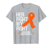 Load image into Gallery viewer, Leukemia Awareness T Shirt Her Fight Orange Ribbon Gift