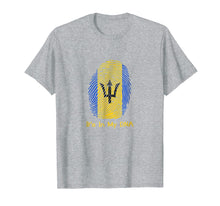 Load image into Gallery viewer, Barbados Flag TShirt Bajan fingerprint