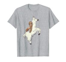 Load image into Gallery viewer, Sloth riding Llama T-Shirt Funny Sleeping Tee