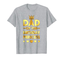 Load image into Gallery viewer, Dad Of The Birthday Princess Golden Matching Family T-shirt