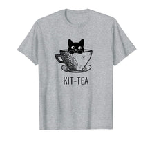 Load image into Gallery viewer, Cat Shirts: Kit-Tea Funny Cat Lover Gift, Cute Black Cat T-Shirt-159395