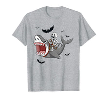 Load image into Gallery viewer, Skeleton Riding Shark Funny Halloween Boys Girls Kids T-Shirt
