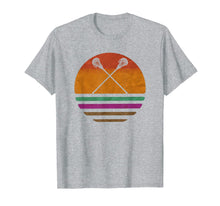 Load image into Gallery viewer, Vintage Retro Lacrosse Player Silhouette Sun Gift T-Shirt