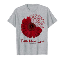 Load image into Gallery viewer, Faith Hope Love World Aids Day Awareness Flower Red Ribbon T-Shirt