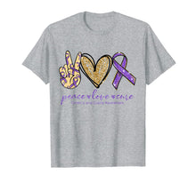 Load image into Gallery viewer, Peace - Love - Cure Crohn and Colitis Awareness Gift T-Shirt-1179952