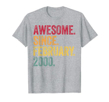Load image into Gallery viewer, 20 Years Old Awesome Since February 2000 20th Birthday Gift T-Shirt-1129614