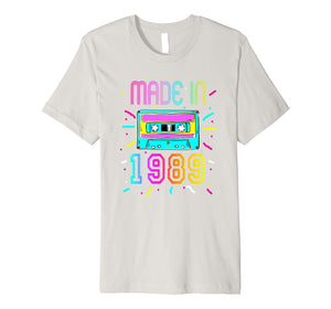Made In 1989 Birthday Shirt Retro Vintage 80s Costume
