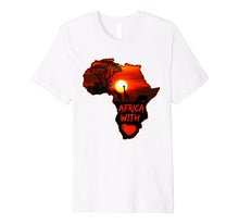 Load image into Gallery viewer, Africa T Shirt Map Of Africa Tee South African Sunset Safari
