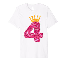 Load image into Gallery viewer, Happy Birthday Shirt, Girls 4th Party 4 Years Old Bday
