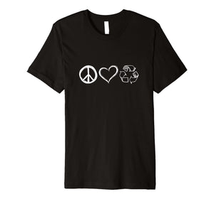 Peace Love Recycle Earth Day 2019 Tshirt for Men Women Kids
