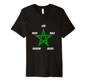 L.T.P.F.J. Moroccan Flag T Shirt Moorish American PREMIUM