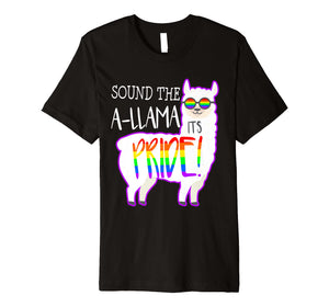 Funny Gay Pride Llama Sound The LGBT Rainbow Flag Lesbian Premium T-Shirt
