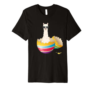 Baby Llama Hatching From Easter Egg Easter Day Shirt