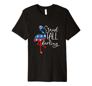 4th Of July Flamingo Shirt Women Girls American Flag Gift