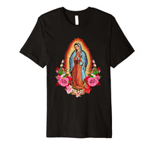 Load image into Gallery viewer, Our Lady of Guadalupe with roses T-shirt
