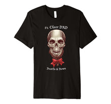 Load image into Gallery viewer, CHEER Skull Beard Bow DAD T-Shirt
