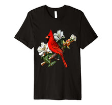 Load image into Gallery viewer, Cardinal Bird T-Shirt. Cardinal Perch On A Branch.
