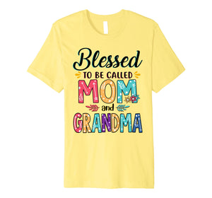 Blessed To Be Called Mom And Grandma Flower T-Shirt Premium T-Shirt