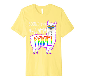 Funny Gay Pride Llama Sound The LGBT Rainbow Flag Lesbian Premium T-Shirt