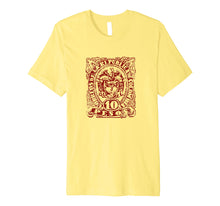 Load image into Gallery viewer, 10 Pesos Columbia Postage Stamp T shirt - Maroon Stencil Art
