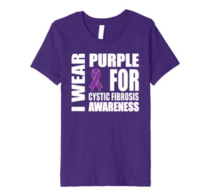 Cystic Fibrosis Awareness Purple Ribbon Support T-shirt