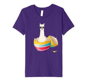 Baby Llama Hatching From Easter Egg Easter Day Shirt