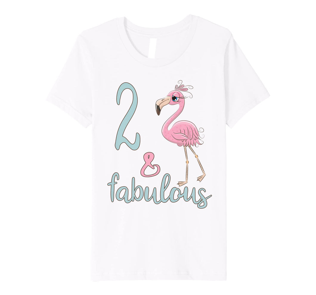 Kids 2 & Fabulous Birthday Flamingo TShirt 2nd Bday Girl Shirt