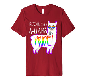 Funny Gay Pride Llama Sound The LGBT Rainbow Flag Lesbian Premium T-Shirt
