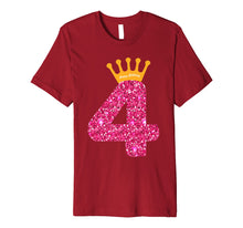 Load image into Gallery viewer, Happy Birthday Shirt, Girls 4th Party 4 Years Old Bday
