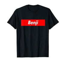 Load image into Gallery viewer, Benji Name Red Box Logo Family Reunion Funny T-Shirt
