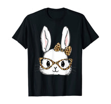 Load image into Gallery viewer, Bunny Rabbit Glasses Leopard Print Easter T-Shirt T-Shirt-192077
