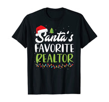 Load image into Gallery viewer, Funny Santa's Favorite Realtor Christmas Santa Hat Light  T-Shirt
