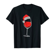 Load image into Gallery viewer, Wine Glasses Santa Hat Christmas Tee Funny Wine Lover Gifts T-Shirt
